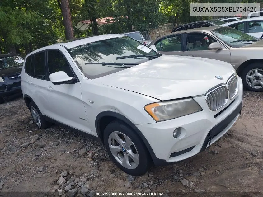 2011 BMW X3 xDrive28I VIN: 5UXWX5C5XBL704426 Lot: 39980804