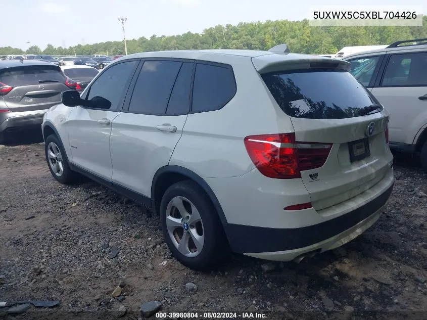 2011 BMW X3 xDrive28I VIN: 5UXWX5C5XBL704426 Lot: 39980804