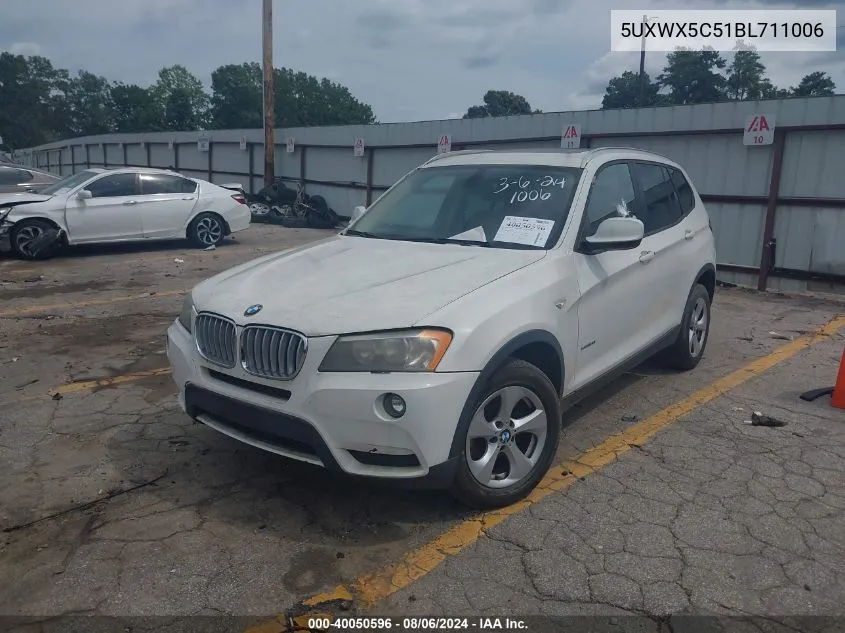 2011 BMW X3 xDrive28I VIN: 5UXWX5C51BL711006 Lot: 40050596