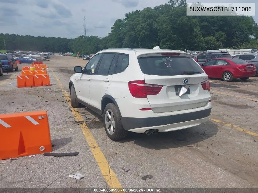 2011 BMW X3 xDrive28I VIN: 5UXWX5C51BL711006 Lot: 40050596