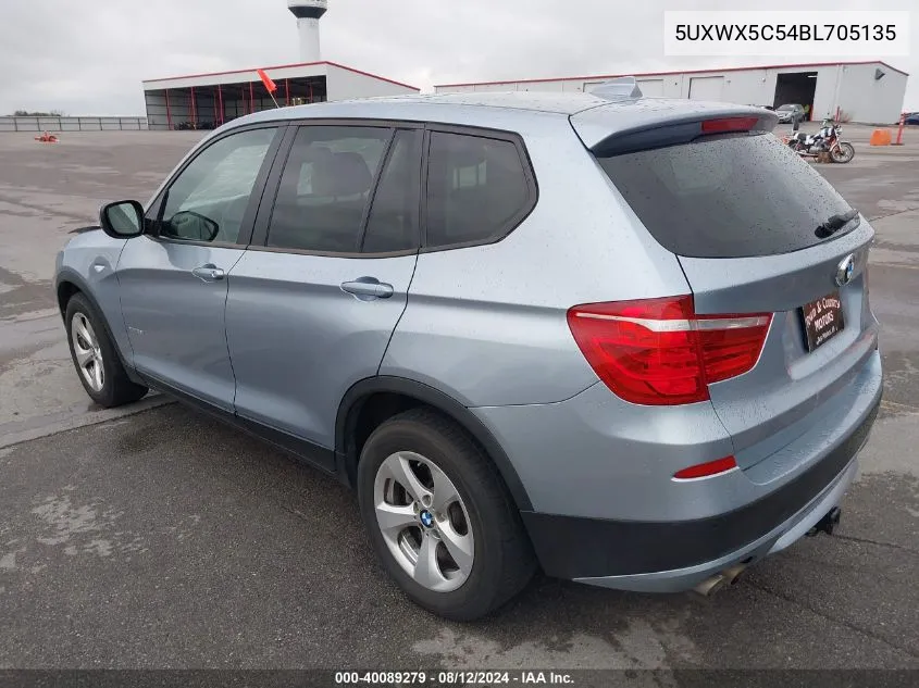 2011 BMW X3 xDrive28I VIN: 5UXWX5C54BL705135 Lot: 40089279