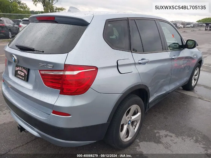 2011 BMW X3 xDrive28I VIN: 5UXWX5C54BL705135 Lot: 40089279