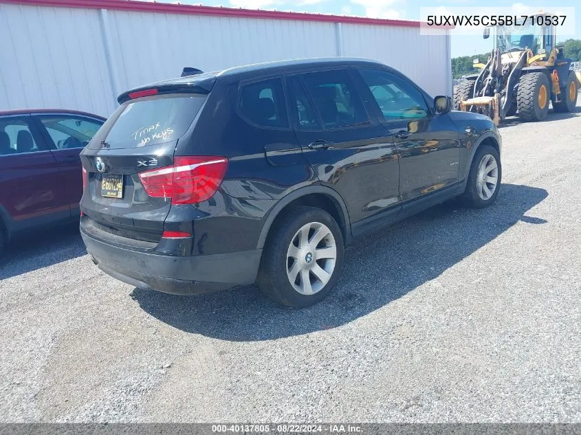 2011 BMW X3 xDrive28I VIN: 5UXWX5C55BL710537 Lot: 40137805