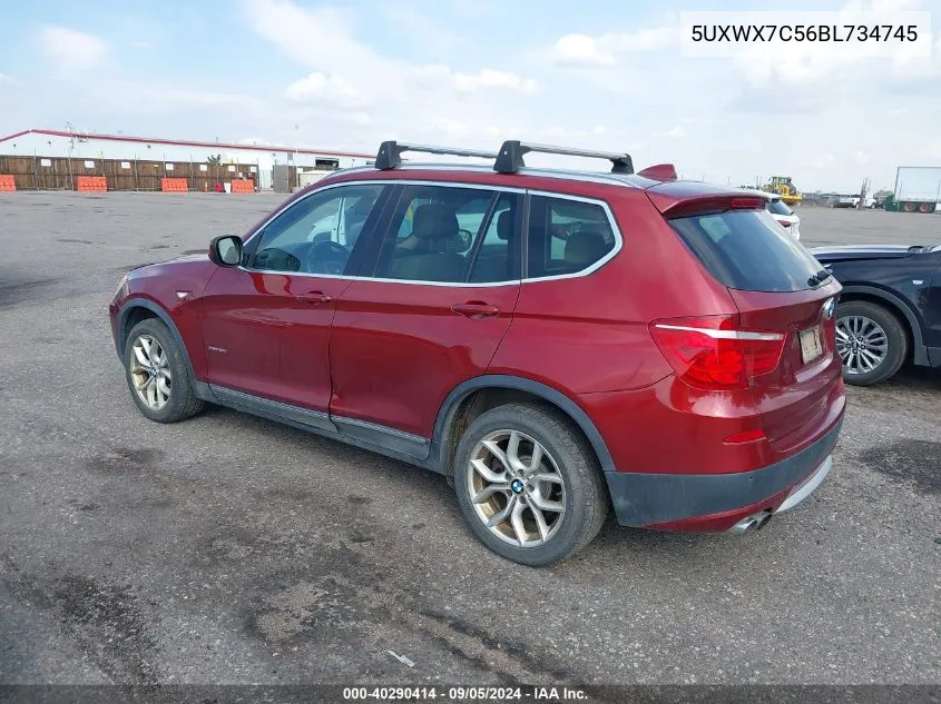 2011 BMW X3 xDrive35I VIN: 5UXWX7C56BL734745 Lot: 40290414