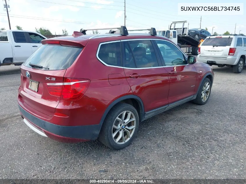 2011 BMW X3 xDrive35I VIN: 5UXWX7C56BL734745 Lot: 40290414