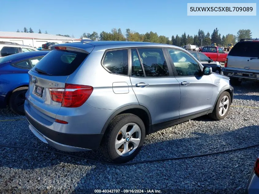 2011 BMW X3 xDrive28I VIN: 5UXWX5C5XBL709089 Lot: 40342707