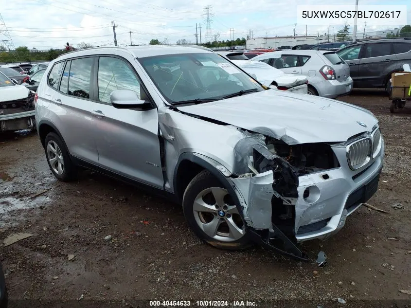 2011 BMW X3 xDrive28I VIN: 5UXWX5C57BL702617 Lot: 40454633