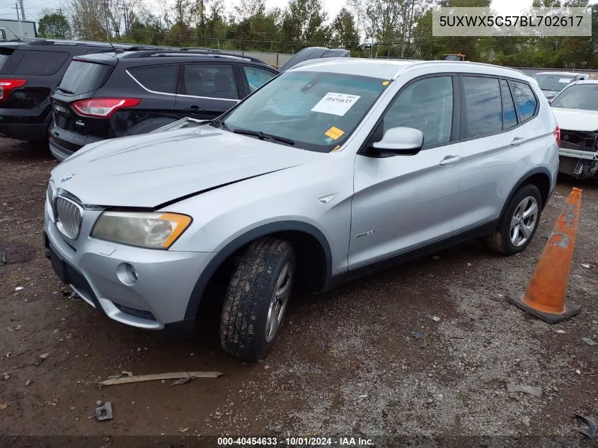 2011 BMW X3 xDrive28I VIN: 5UXWX5C57BL702617 Lot: 40454633