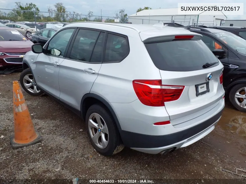 2011 BMW X3 xDrive28I VIN: 5UXWX5C57BL702617 Lot: 40454633