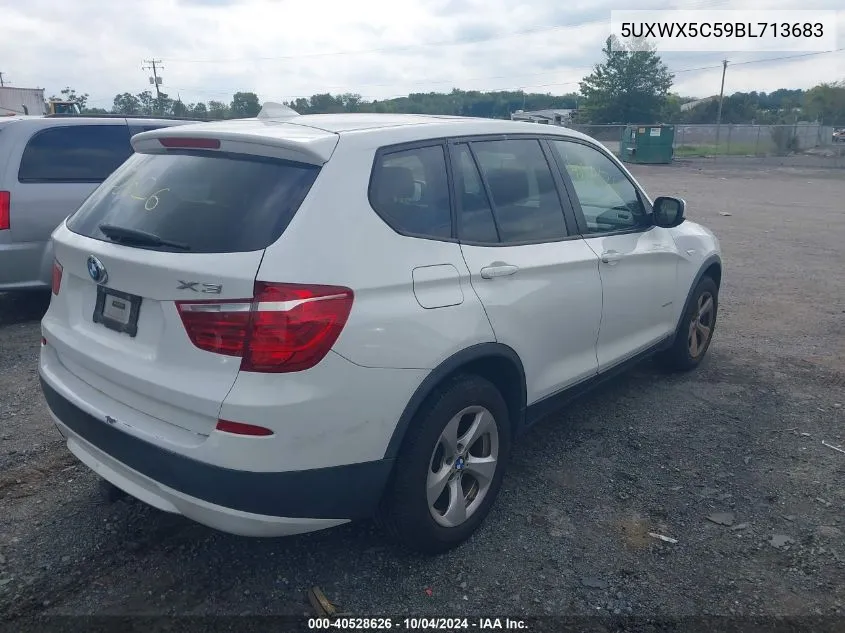 2011 BMW X3 xDrive28I VIN: 5UXWX5C59BL713683 Lot: 40528626