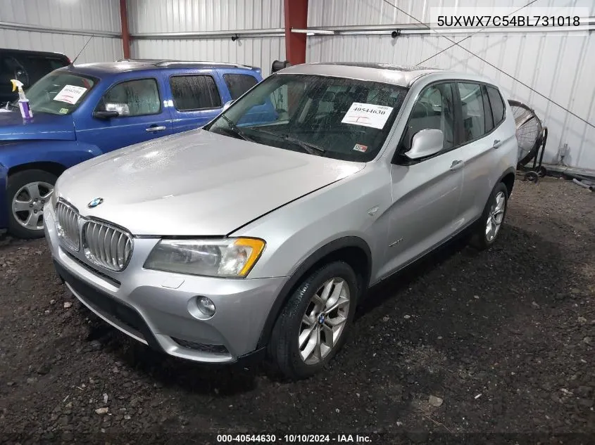 2011 BMW X3 xDrive35I VIN: 5UXWX7C54BL731018 Lot: 40544630