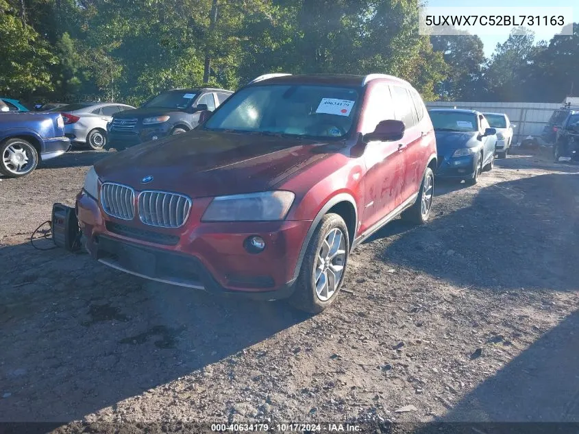 2011 BMW X3 xDrive35I VIN: 5UXWX7C52BL731163 Lot: 40634179