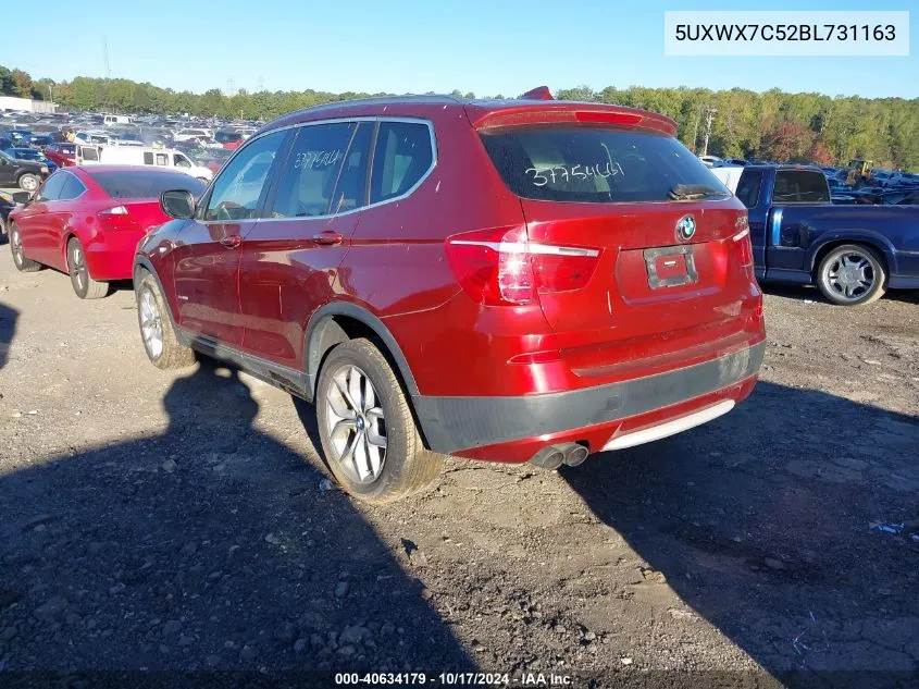 2011 BMW X3 xDrive35I VIN: 5UXWX7C52BL731163 Lot: 40634179