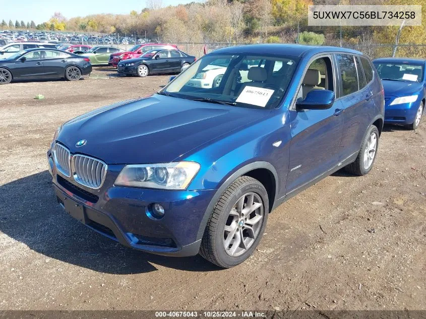 2011 BMW X3 xDrive35I VIN: 5UXWX7C56BL734258 Lot: 40675043