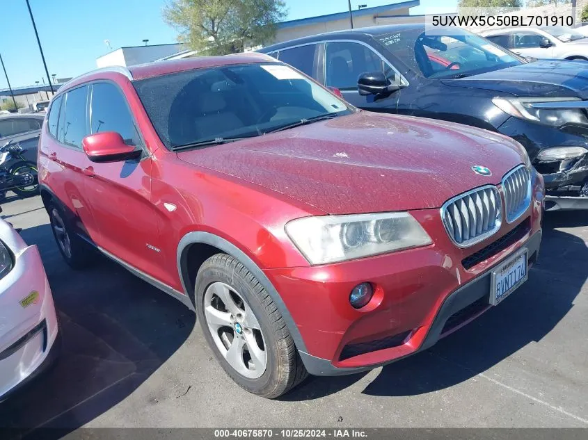 2011 BMW X3 xDrive28I VIN: 5UXWX5C50BL701910 Lot: 40675870