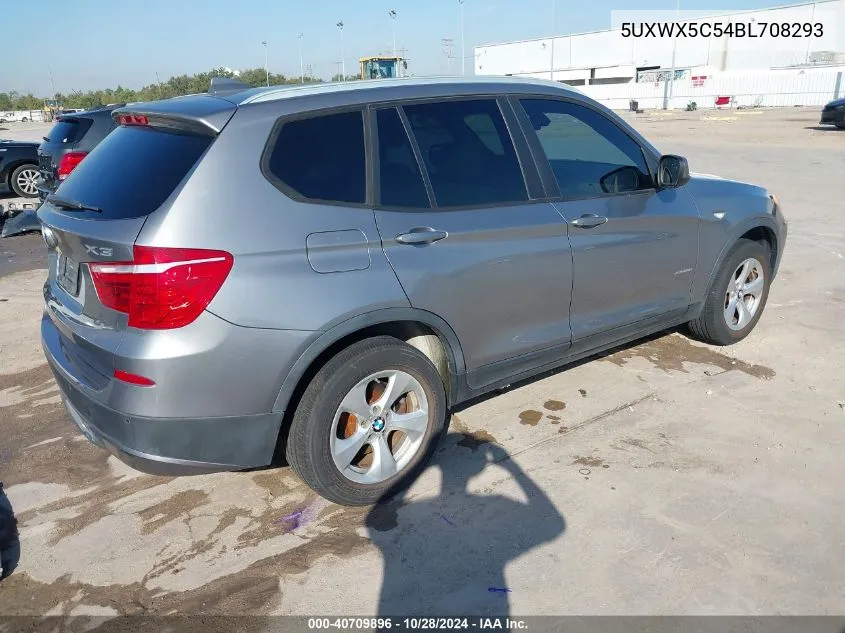 2011 BMW X3 xDrive28I VIN: 5UXWX5C54BL708293 Lot: 40709896