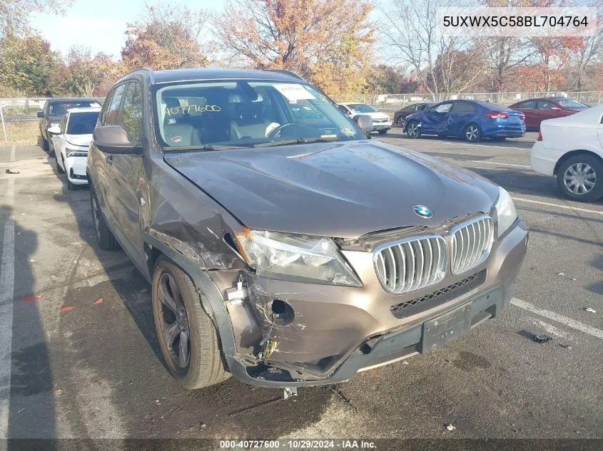 2011 BMW X3 xDrive28I VIN: 5UXWX5C58BL704764 Lot: 40727600