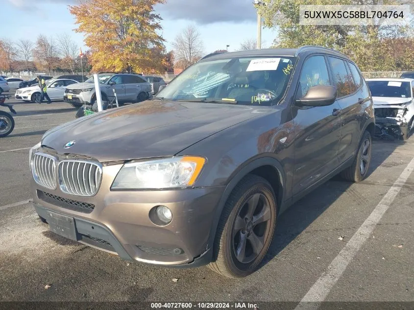 2011 BMW X3 xDrive28I VIN: 5UXWX5C58BL704764 Lot: 40727600