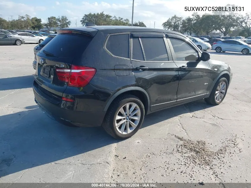 2011 BMW X3 xDrive35I VIN: 5UXWX7C52BLL15131 Lot: 40744306