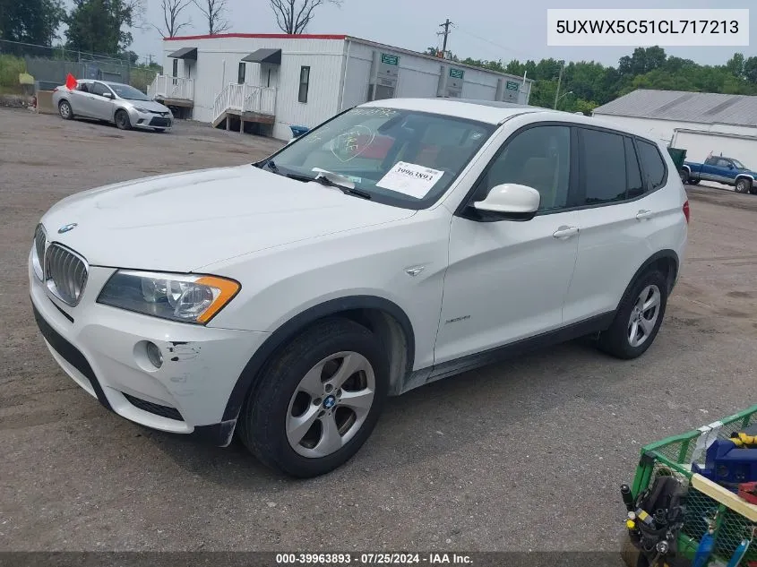 2012 BMW X3 xDrive28I VIN: 5UXWX5C51CL717213 Lot: 39963893