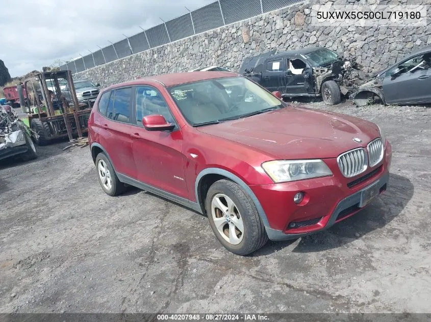 2012 BMW X3 xDrive28I VIN: 5UXWX5C50CL719180 Lot: 40207948