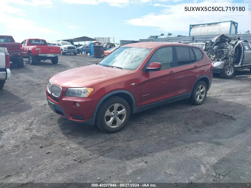 2012 BMW X3 xDrive28I VIN: 5UXWX5C50CL719180 Lot: 40207948