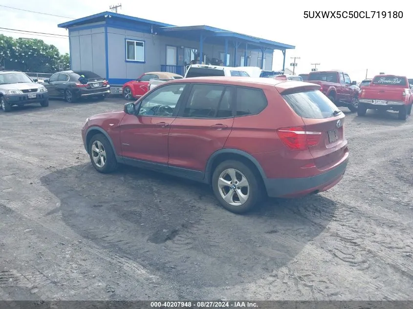 2012 BMW X3 xDrive28I VIN: 5UXWX5C50CL719180 Lot: 40207948