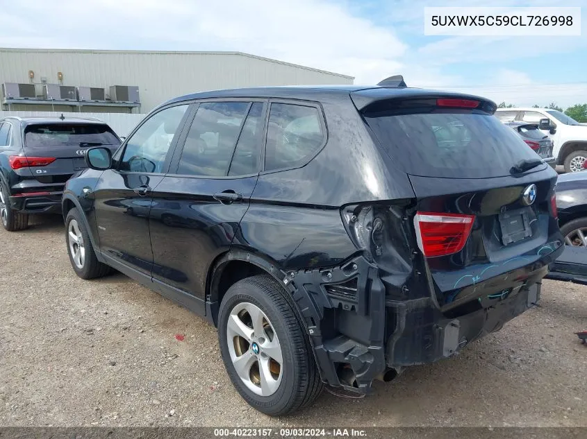 2012 BMW X3 xDrive28I VIN: 5UXWX5C59CL726998 Lot: 40223157