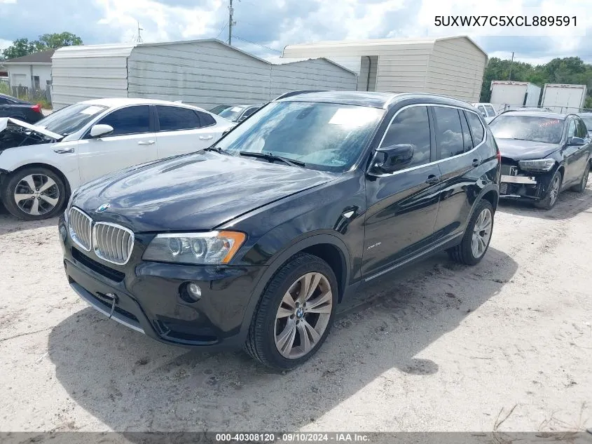 2012 BMW X3 xDrive35I VIN: 5UXWX7C5XCL889591 Lot: 40308120