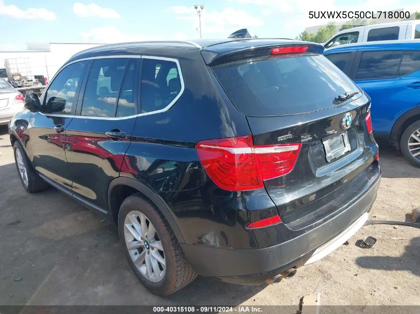 2012 BMW X3 xDrive28I VIN: 5UXWX5C50CL718000 Lot: 40315108