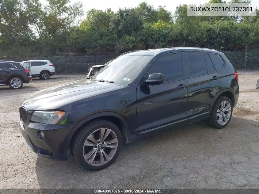 2012 BMW X3 xDrive35I VIN: 5UXWX7C51CL737361 Lot: 40357875