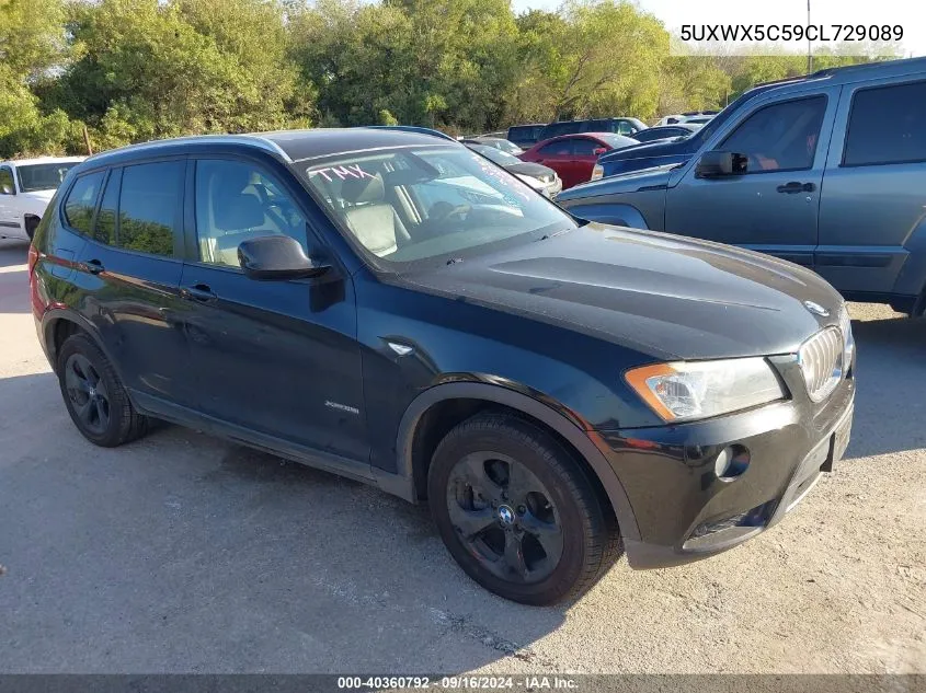 2012 BMW X3 xDrive28I VIN: 5UXWX5C59CL729089 Lot: 40360792