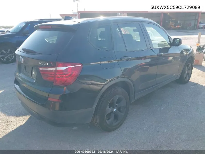 2012 BMW X3 xDrive28I VIN: 5UXWX5C59CL729089 Lot: 40360792