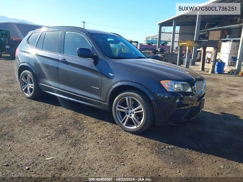 2012 BMW X3 xDrive35I VIN: 5UXWX7C50CL736251 Lot: 40408067