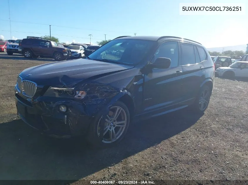 2012 BMW X3 xDrive35I VIN: 5UXWX7C50CL736251 Lot: 40408067