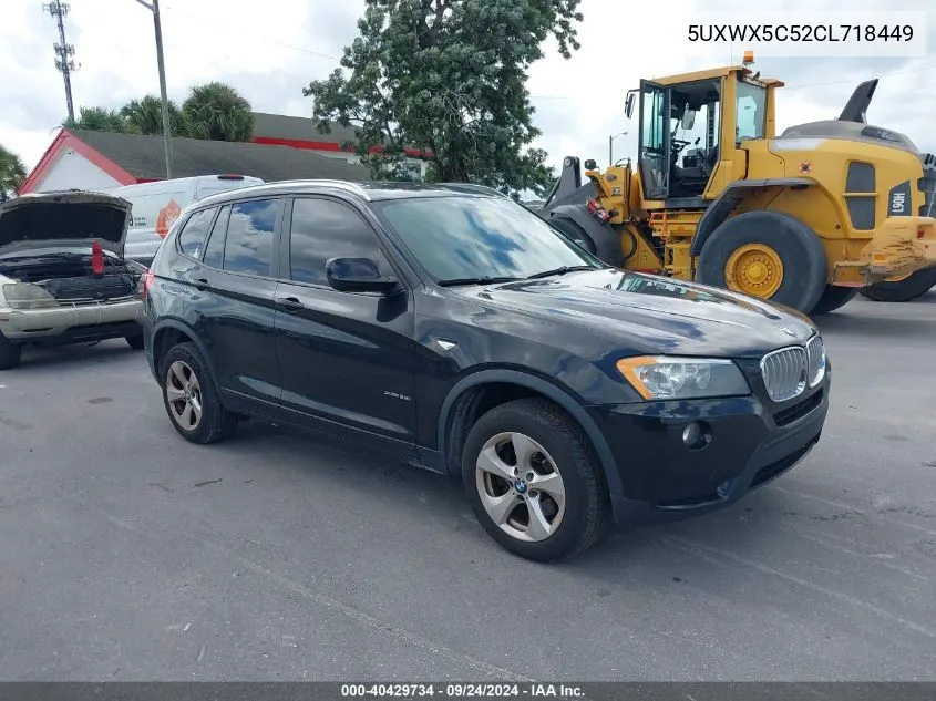 2012 BMW X3 xDrive28I VIN: 5UXWX5C52CL718449 Lot: 40429734