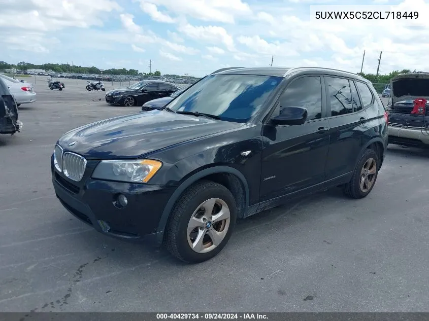 2012 BMW X3 xDrive28I VIN: 5UXWX5C52CL718449 Lot: 40429734