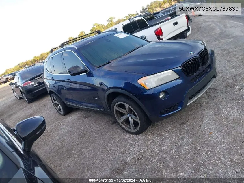 2012 BMW X3 xDrive35I VIN: 5UXWX7C5XCL737830 Lot: 40475155