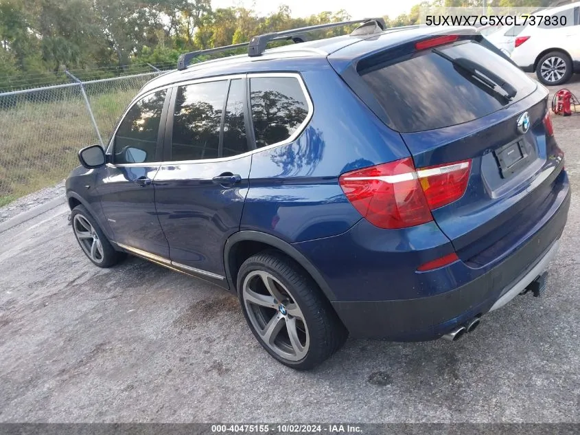 2012 BMW X3 xDrive35I VIN: 5UXWX7C5XCL737830 Lot: 40475155