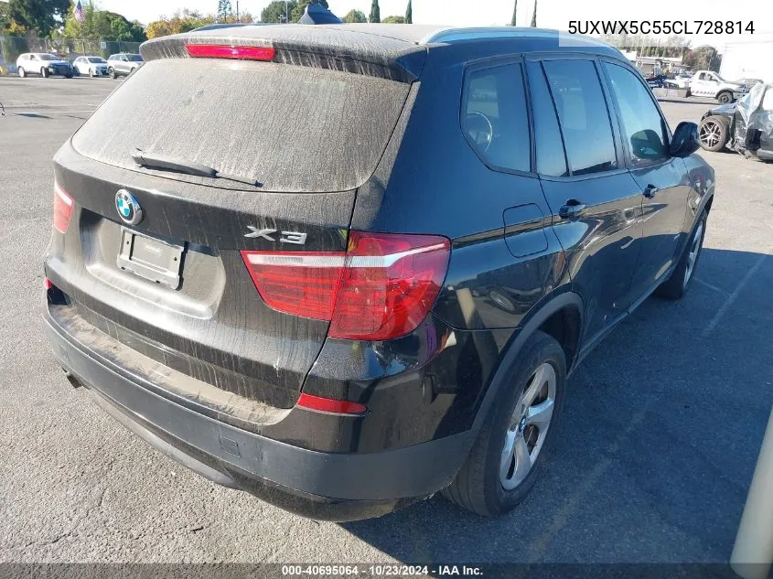 2012 BMW X3 xDrive28I VIN: 5UXWX5C55CL728814 Lot: 40695064