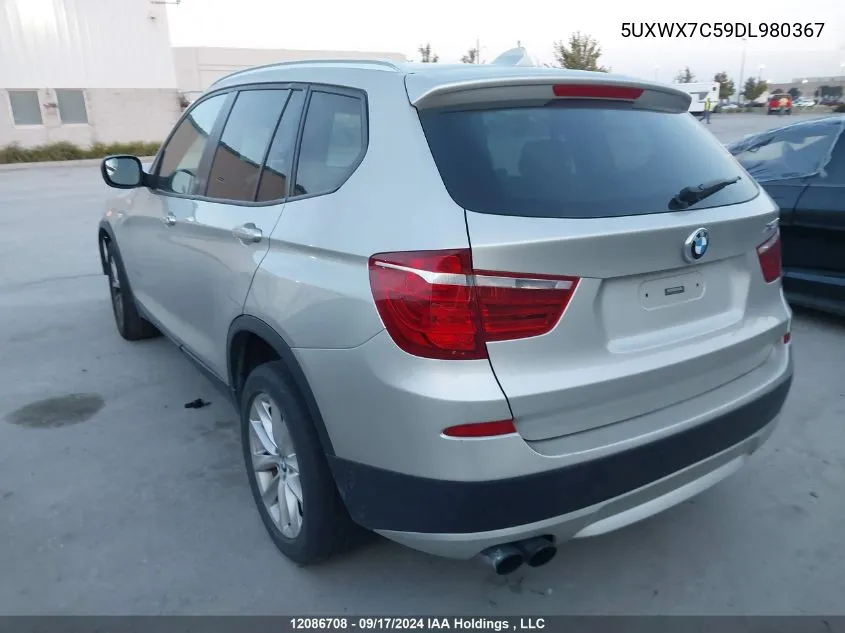 2013 BMW X3 VIN: 5UXWX7C59DL980367 Lot: 12086708