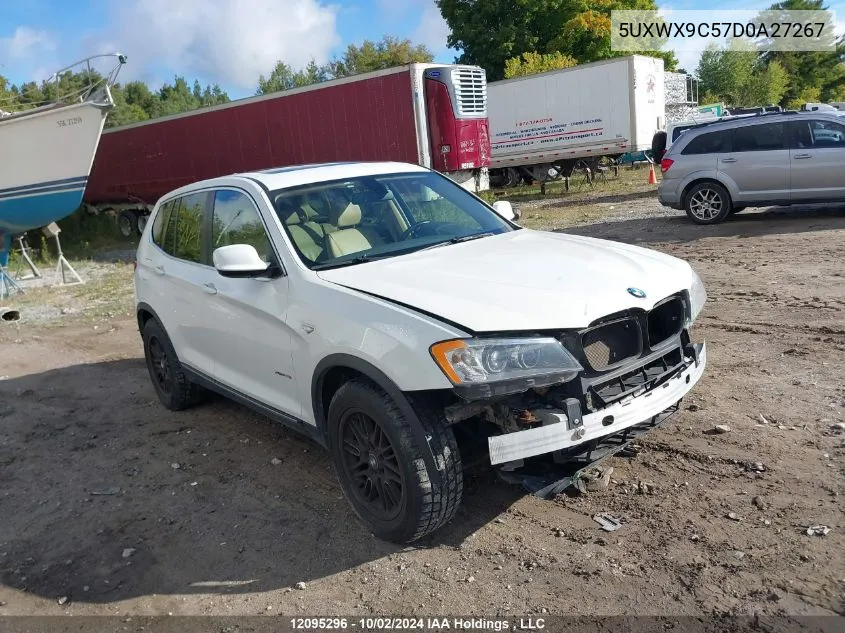 2013 BMW X3 VIN: 5UXWX9C57D0A27267 Lot: 12095296