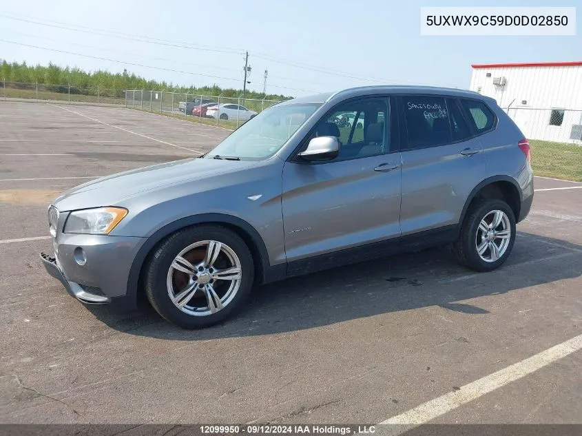 5UXWX9C59D0D02850 2013 BMW X3