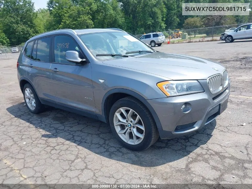 2013 BMW X3 xDrive35I VIN: 5UXWX7C50DL981715 Lot: 39985138