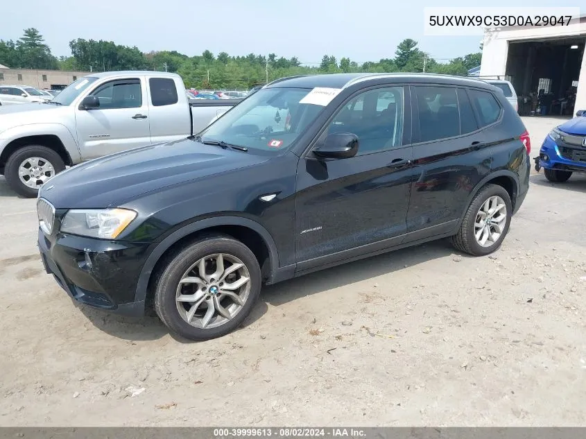 2013 BMW X3 xDrive28I VIN: 5UXWX9C53D0A29047 Lot: 39999613