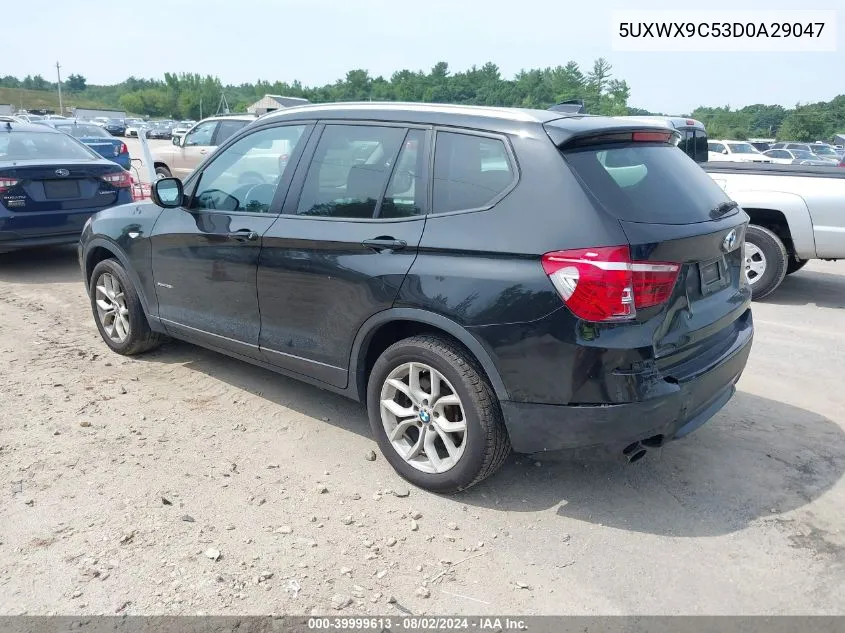 2013 BMW X3 xDrive28I VIN: 5UXWX9C53D0A29047 Lot: 39999613