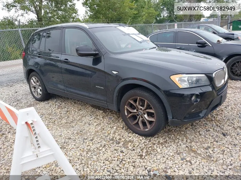 2013 BMW X3 xDrive35I VIN: 5UXWX7C58DL982949 Lot: 40023906