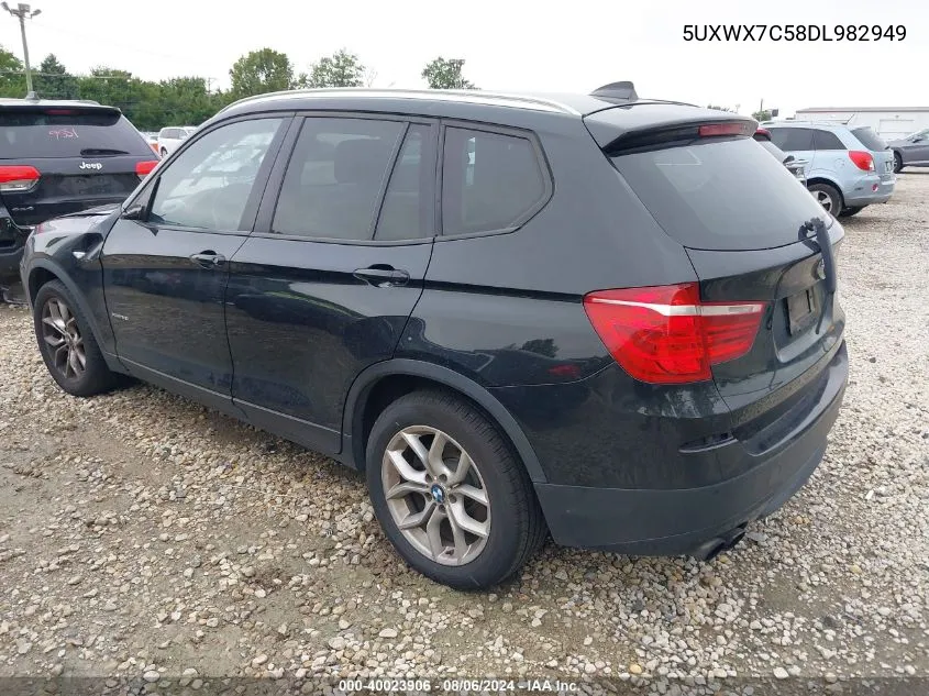 2013 BMW X3 xDrive35I VIN: 5UXWX7C58DL982949 Lot: 40023906