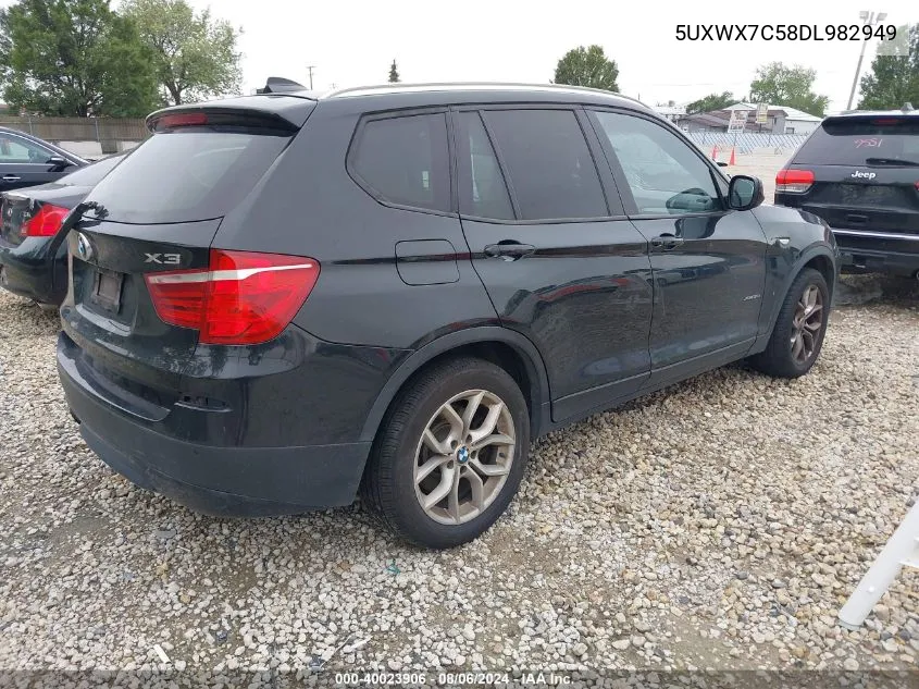 2013 BMW X3 xDrive35I VIN: 5UXWX7C58DL982949 Lot: 40023906