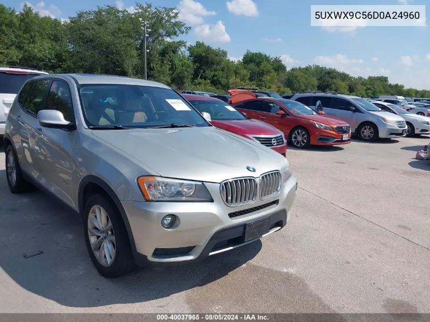 2013 BMW X3 xDrive28I VIN: 5UXWX9C56D0A24960 Lot: 40037965